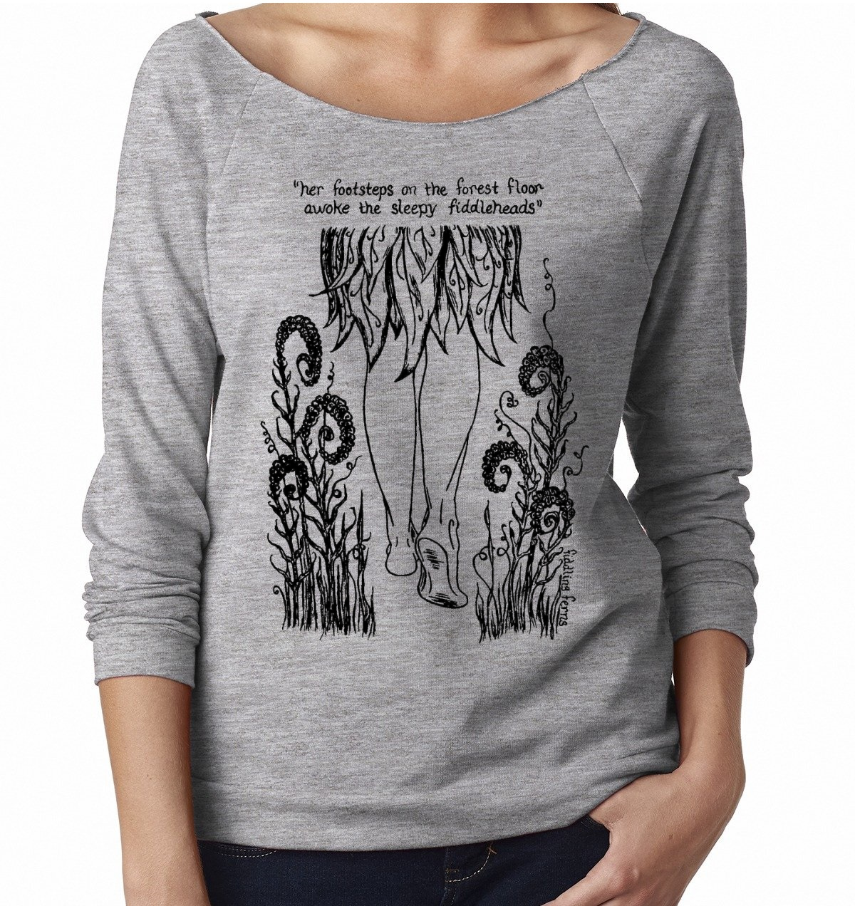 Forest Fairy Ladies 3/4 Sleeve Boatneck Shirt