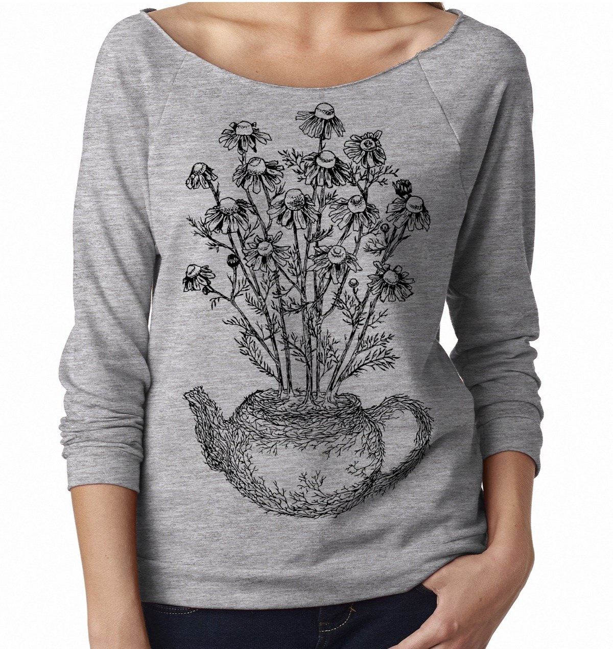 Chamomile Tea Ladies 3/4 Sleeve Boatneck Shirt