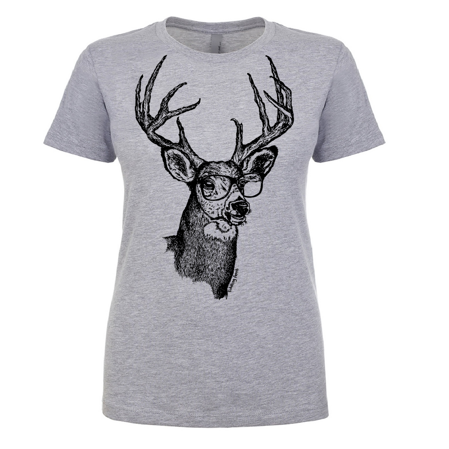 Buck Wearing Glasses Ladies Snug Fit T Shirt
