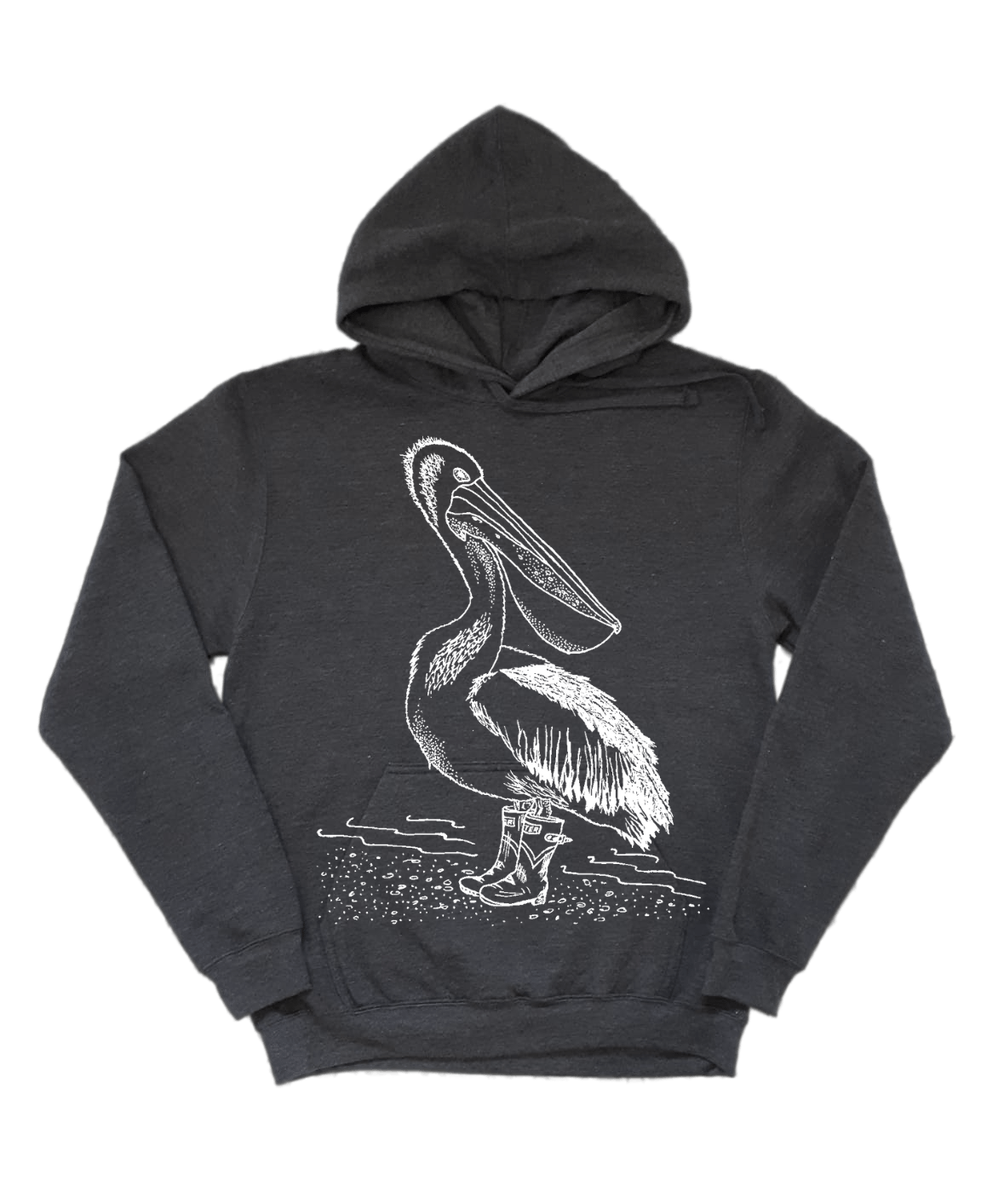 Pelican in Rain Boots Unisex Fleece Hoodie