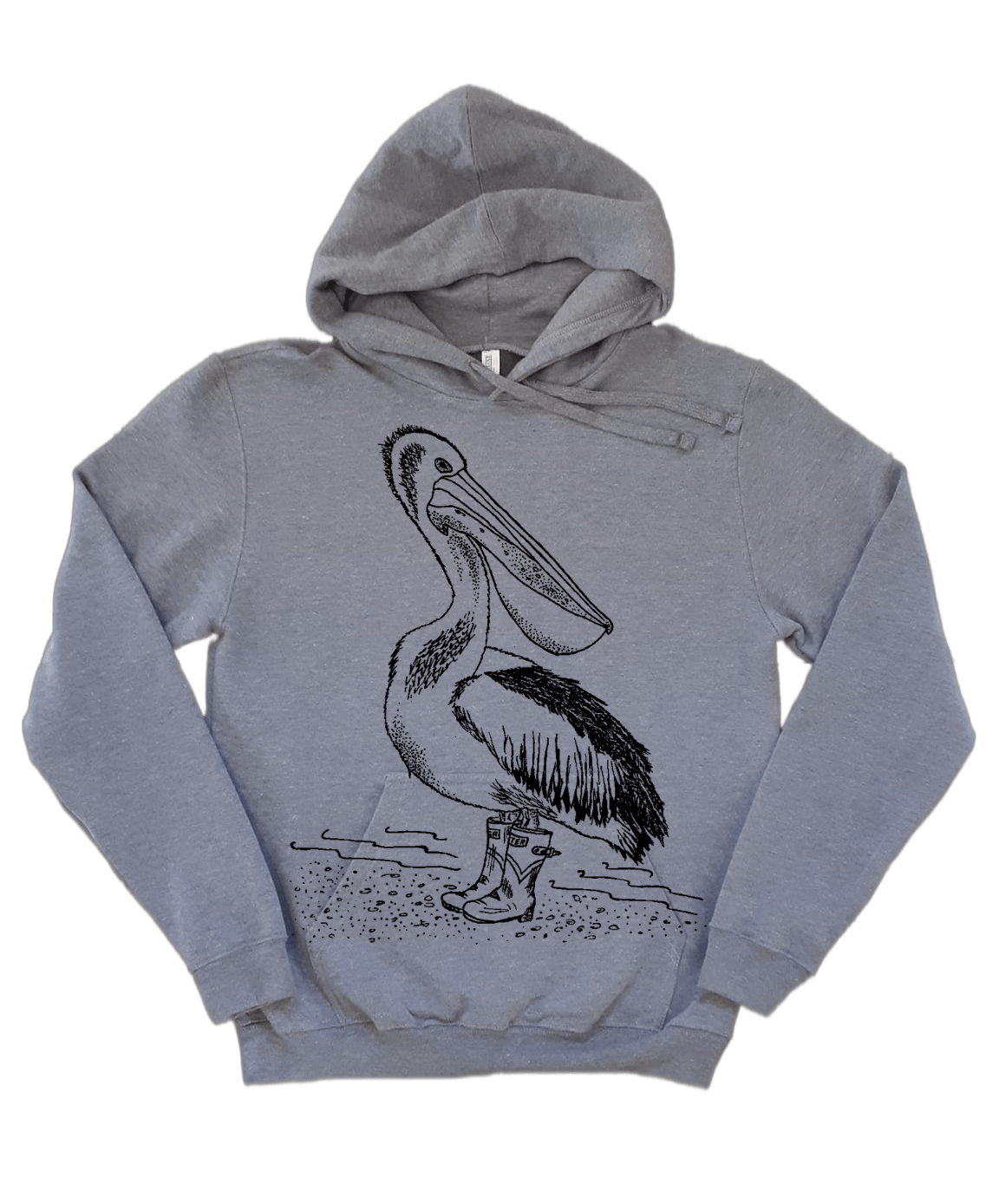 Pelican in Rain Boots Unisex Fleece Hoodie