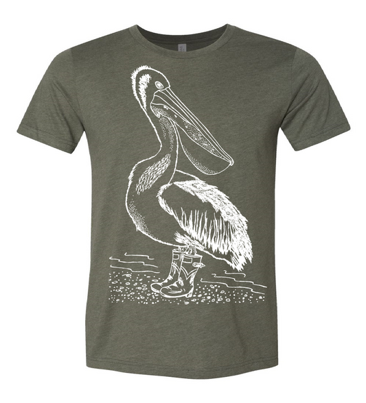 Pelican Wearing Rain Boots Unisex T Shirt