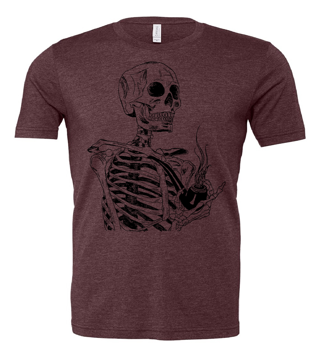 Skeleton Smoking a Pipe Unisex T Shirt