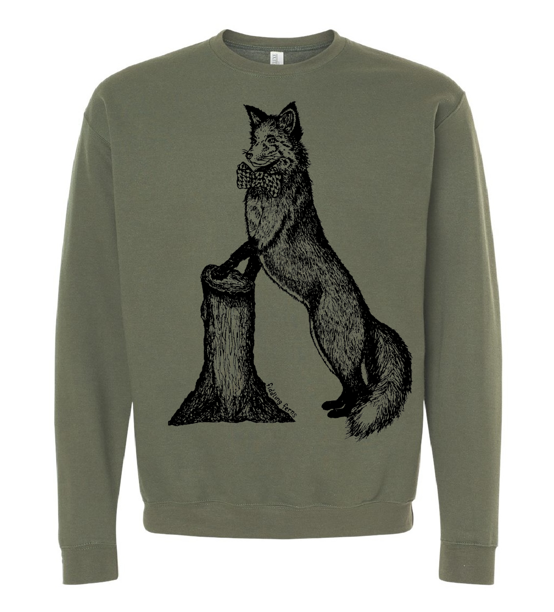 Fox in a Houndstooth Bowtie Unisex Fleece Crewneck
