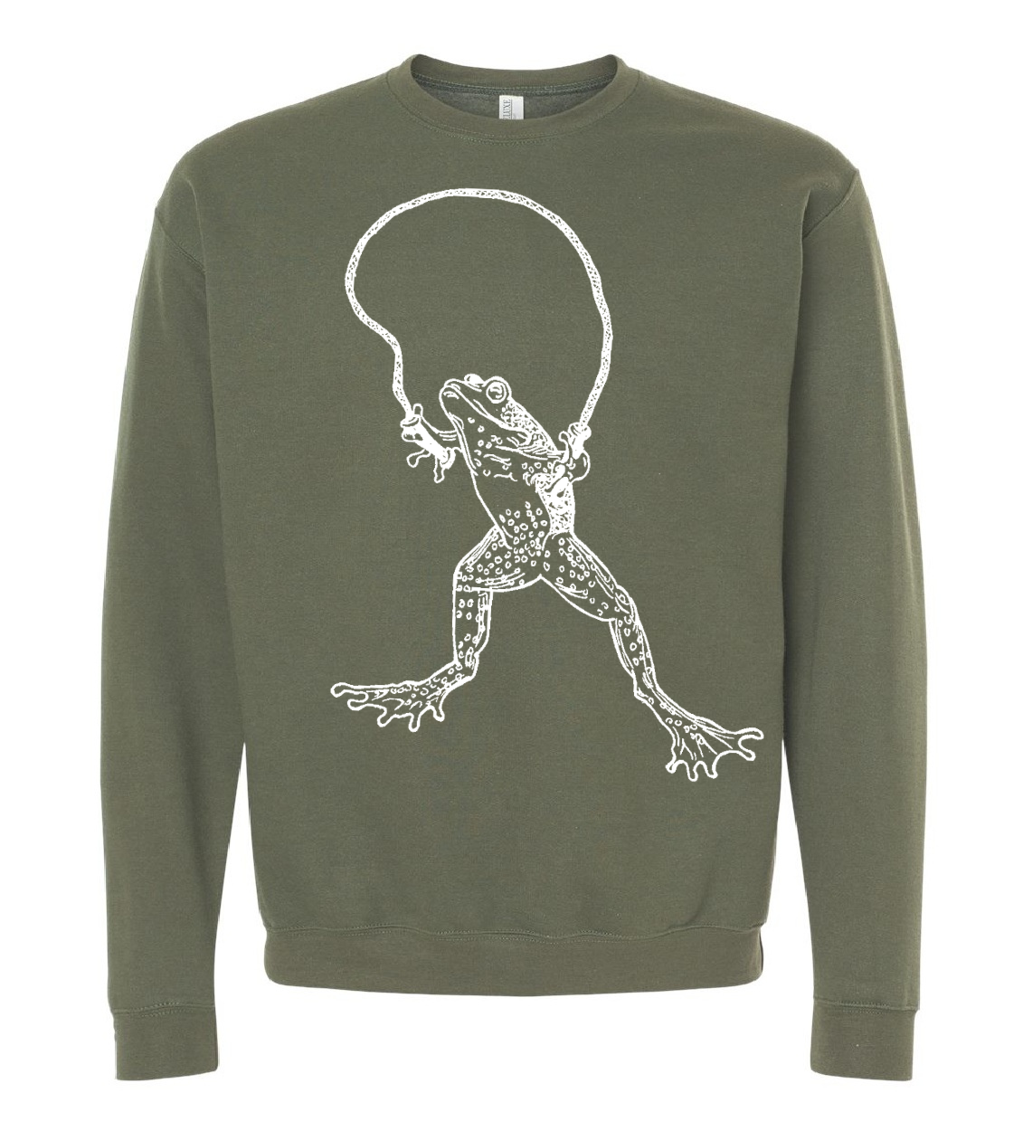 Frog with Jumping Rope Unisex Fleece Crewneck