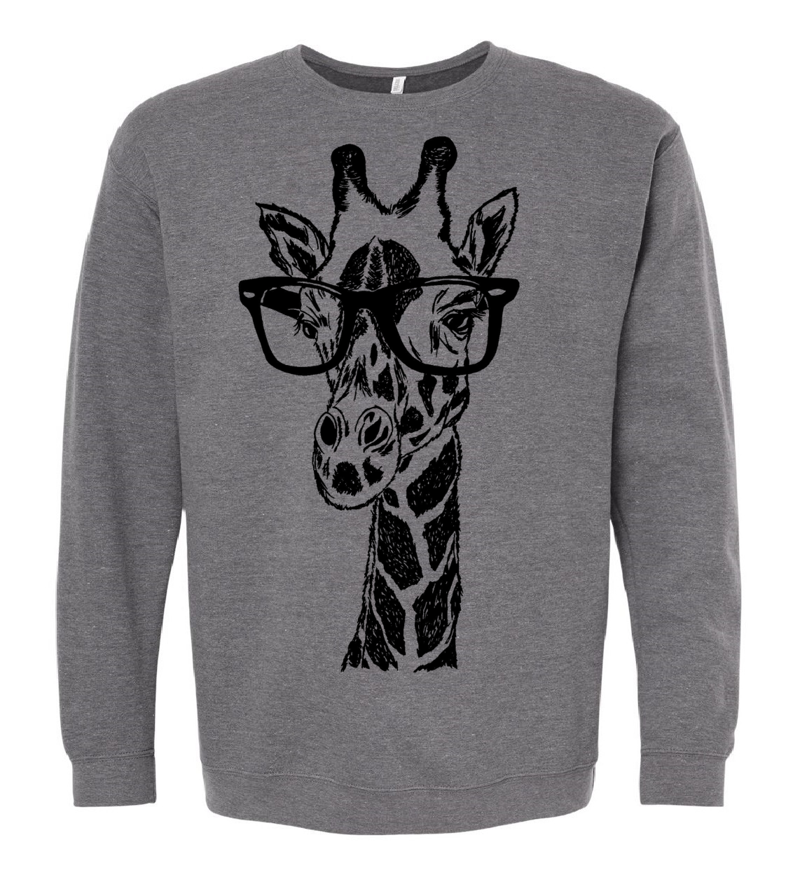 The Original Giraffe with Glasses Unisex Fleece Crewneck