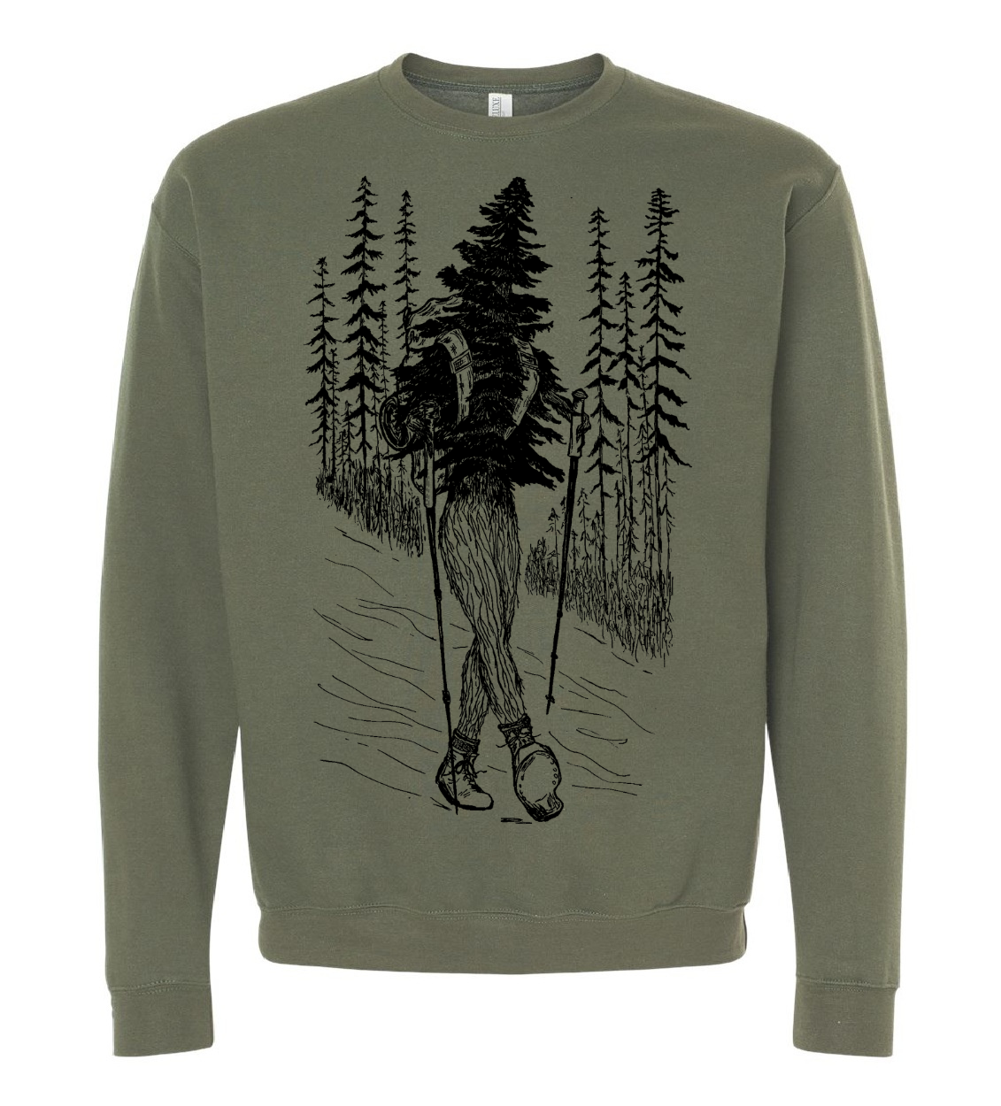 Hiking Tree Unisex Fleece Crewneck