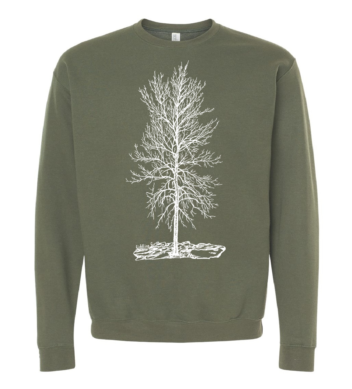 Solitude Bare Winter Tree Unisex Fleece Crewneck