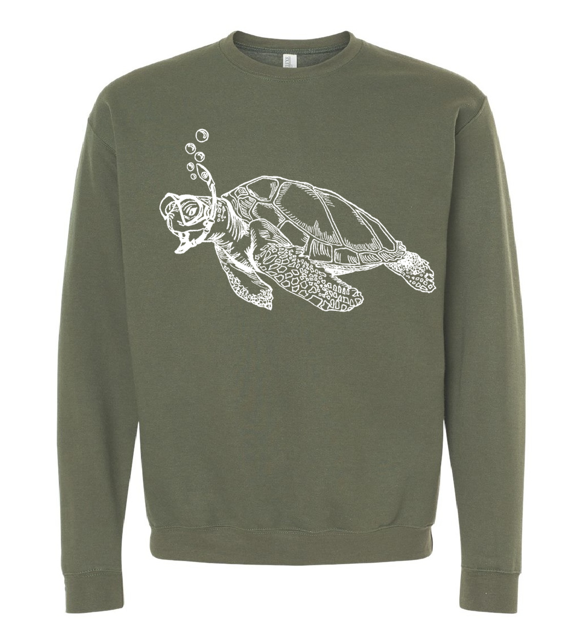 Snorkeling Sea Turtle Unisex Fleece Crewneck