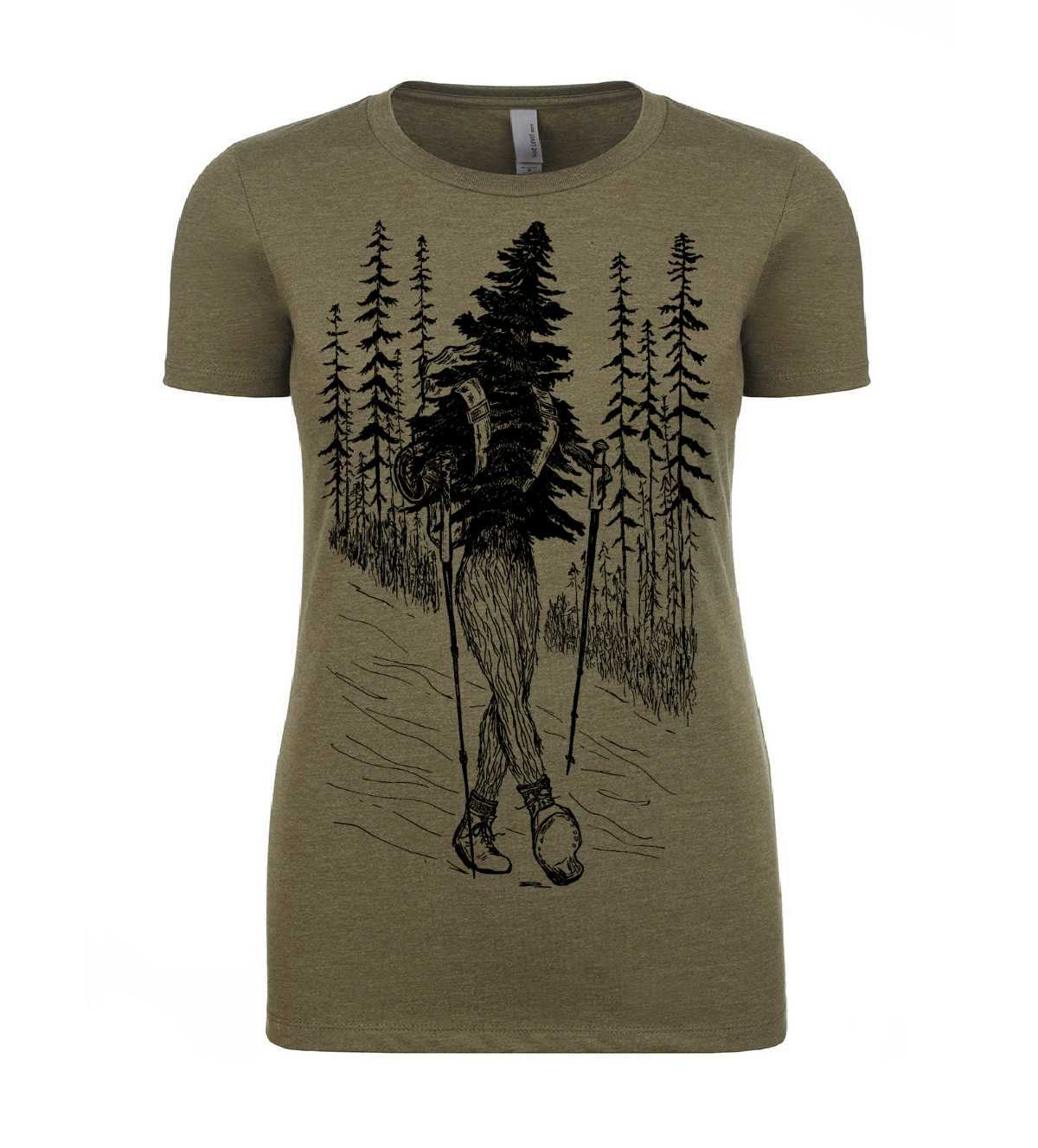 Hiking Tree Ladies Snug Fit T Shirt