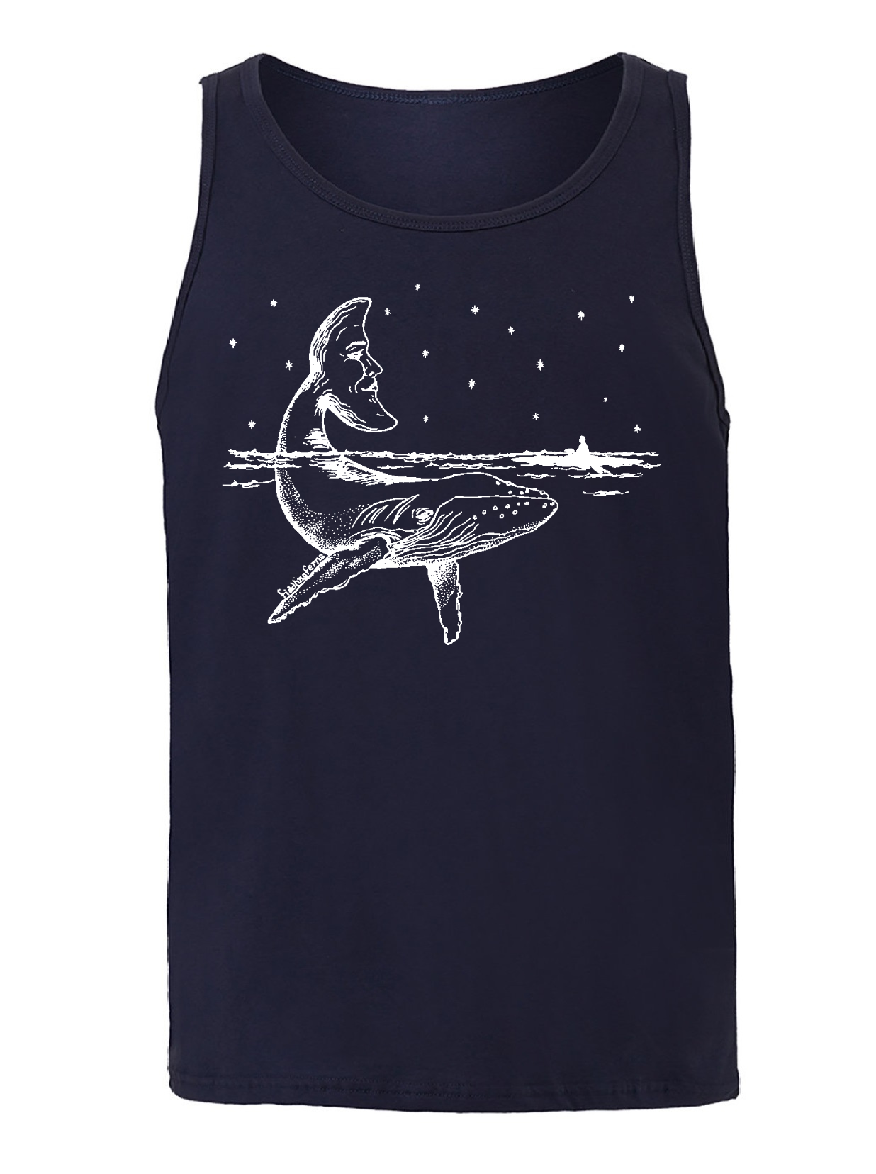 Whale with a Moon Tail Unisex Tank Top