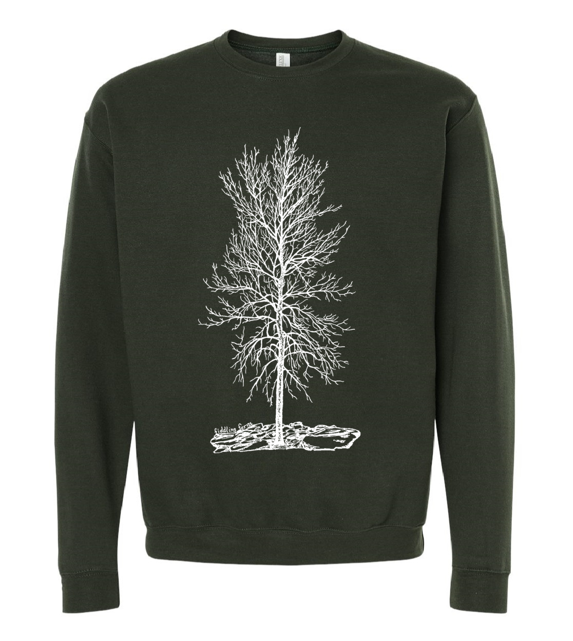 Solitude Bare Winter Tree Unisex Fleece Crewneck