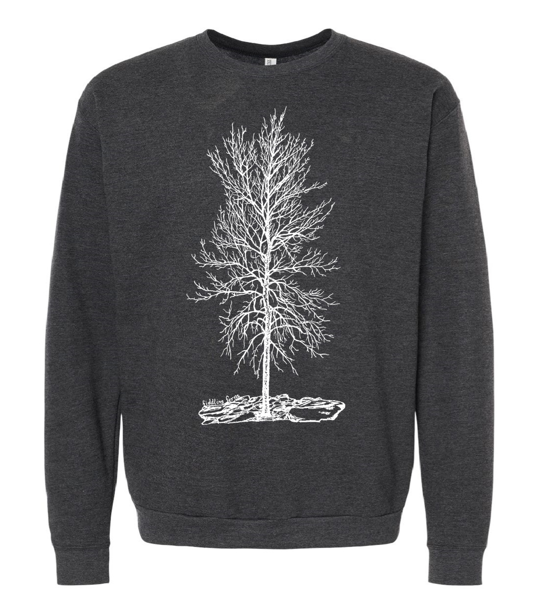 Solitude Bare Winter Tree Unisex Fleece Crewneck