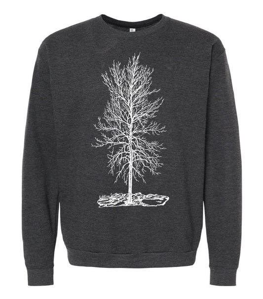 Solitude Bare Winter Tree Unisex Fleece Crewneck