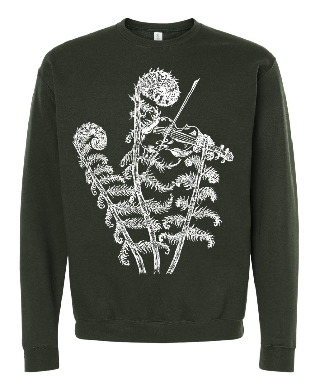Fiddling Fiddleheads Unisex Fleece Crewneck