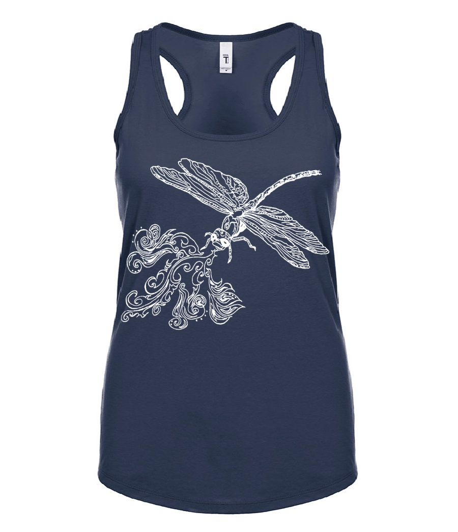 Fire Breathing Dragonfly Ladies Tank Top