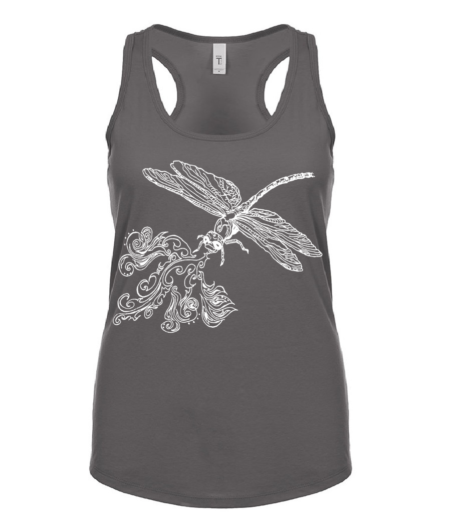 Fire Breathing Dragonfly Ladies Tank Top