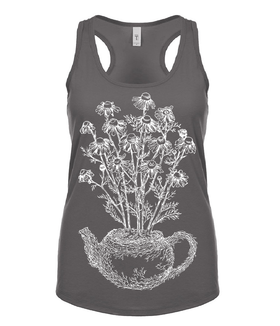 Chamomile Teapot Ladies Tank Top
