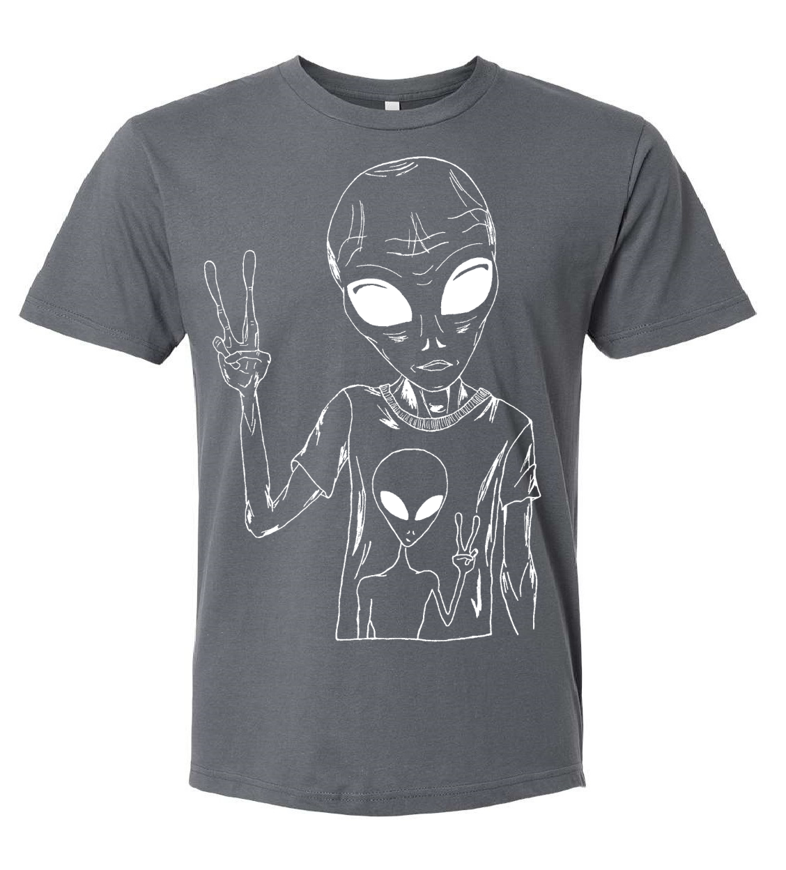 Alien Wearing an Alien T-Shirt Unisex T Shirt