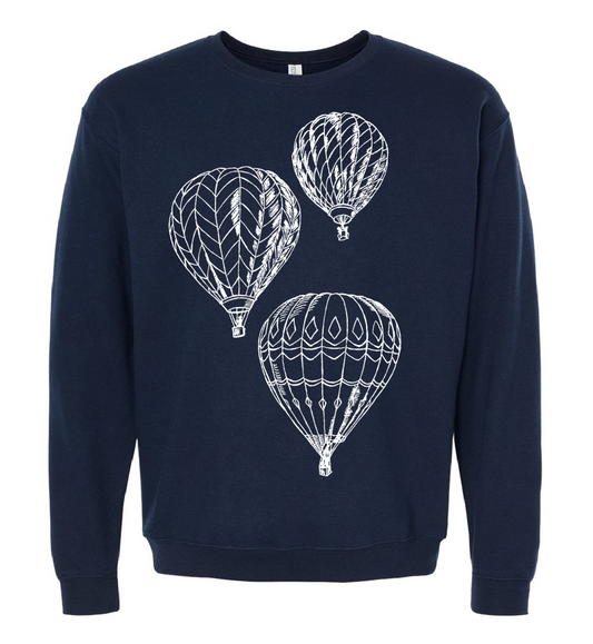 Hot Air Balloons Unisex Fleece Crewneck