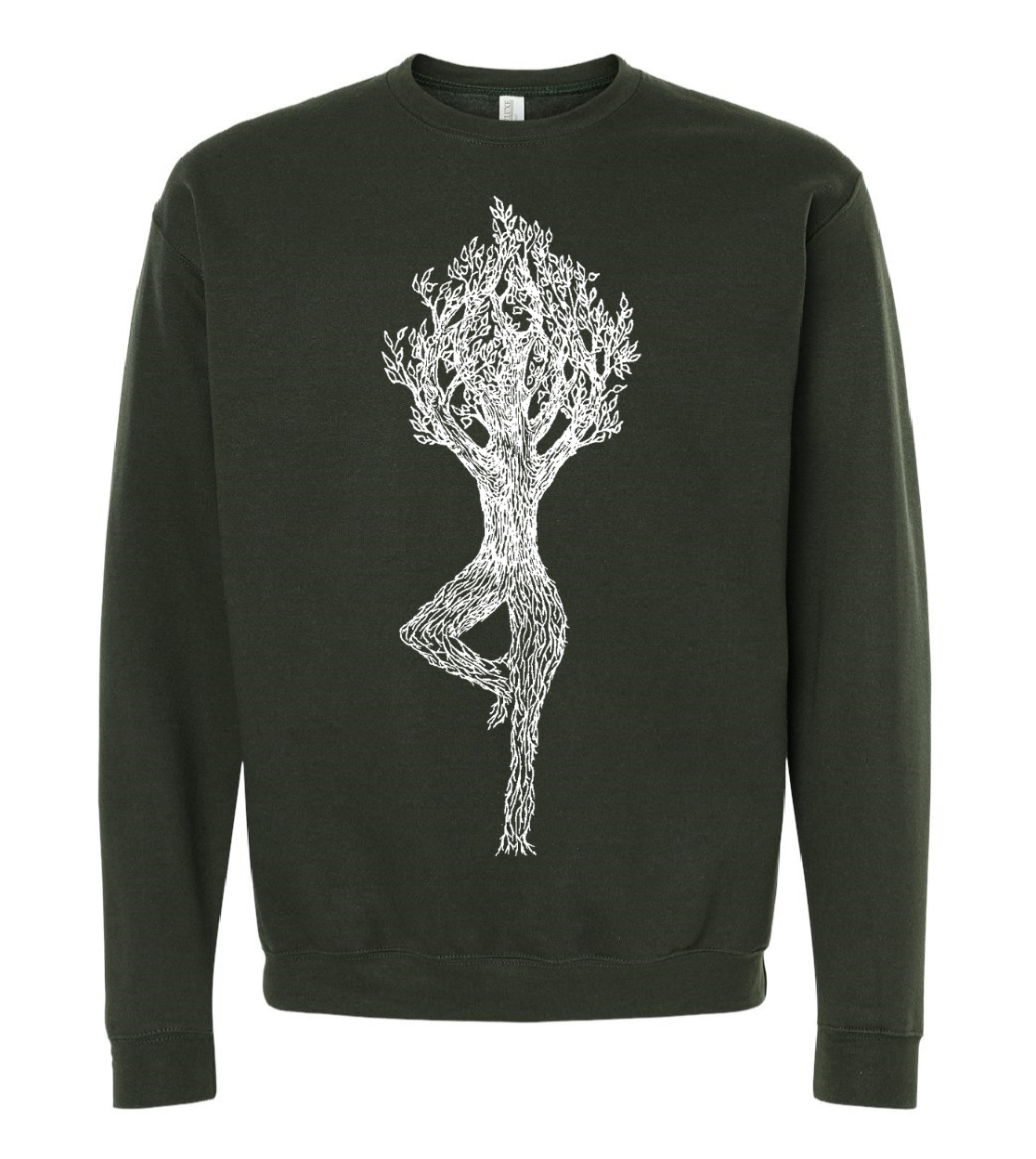 Tree Pose Unisex Fleece Crewneck
