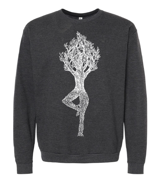 Tree Pose Unisex Fleece Crewneck