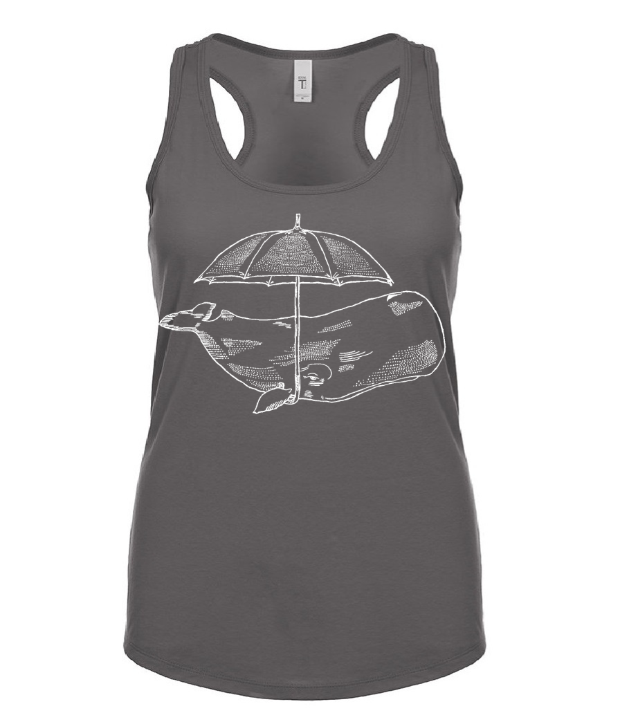 Whale with an Umbrella Ladies Tank Top