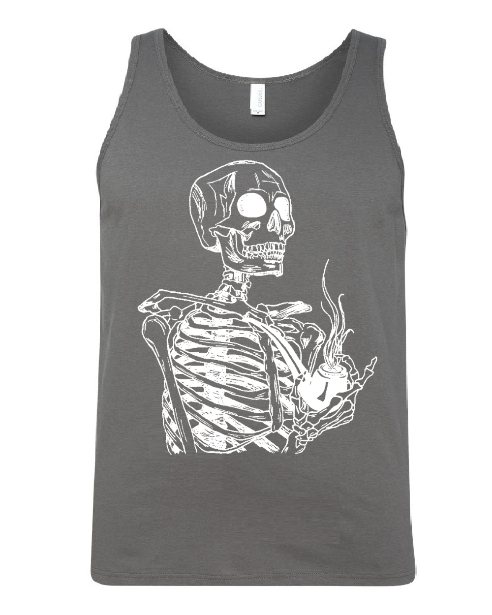 Skeleton Smoking a Pipe Unisex Tank Top