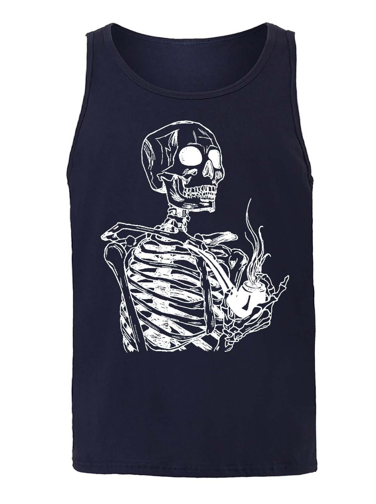 Skeleton Smoking a Pipe Unisex Tank Top