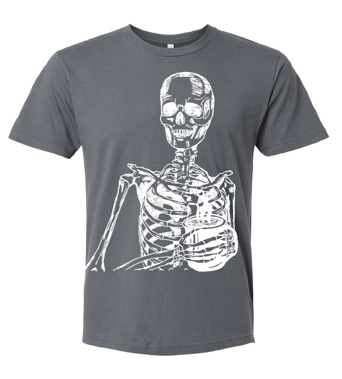 Skeleton Drinking Coffee Unisex T Shirt