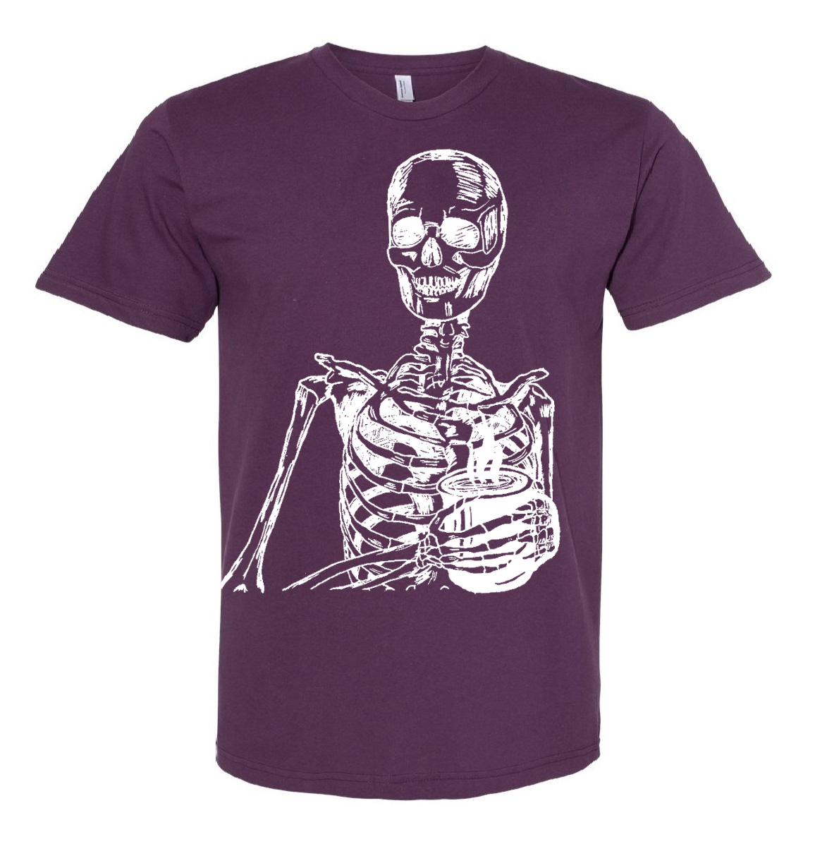 Skeleton Drinking Coffee Unisex T Shirt