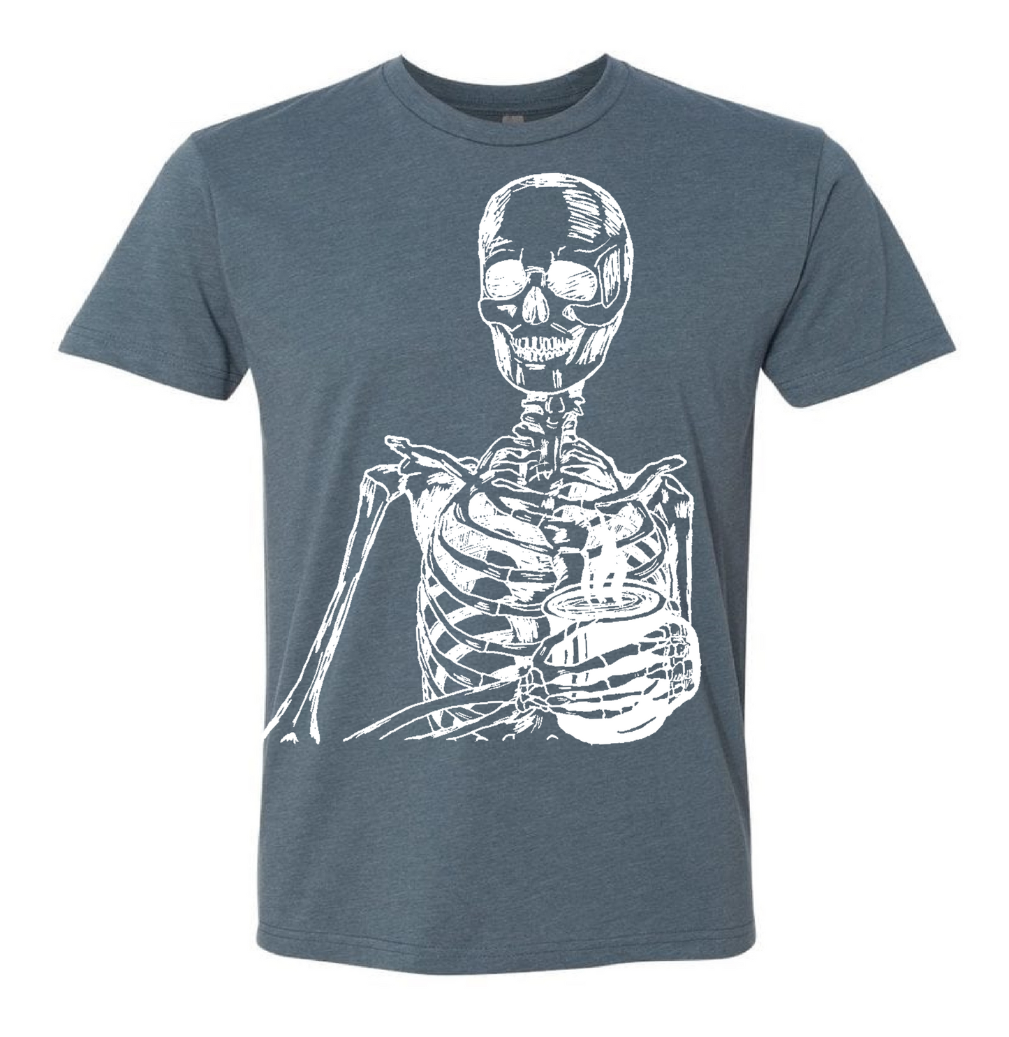 Skeleton Drinking Coffee Unisex T Shirt