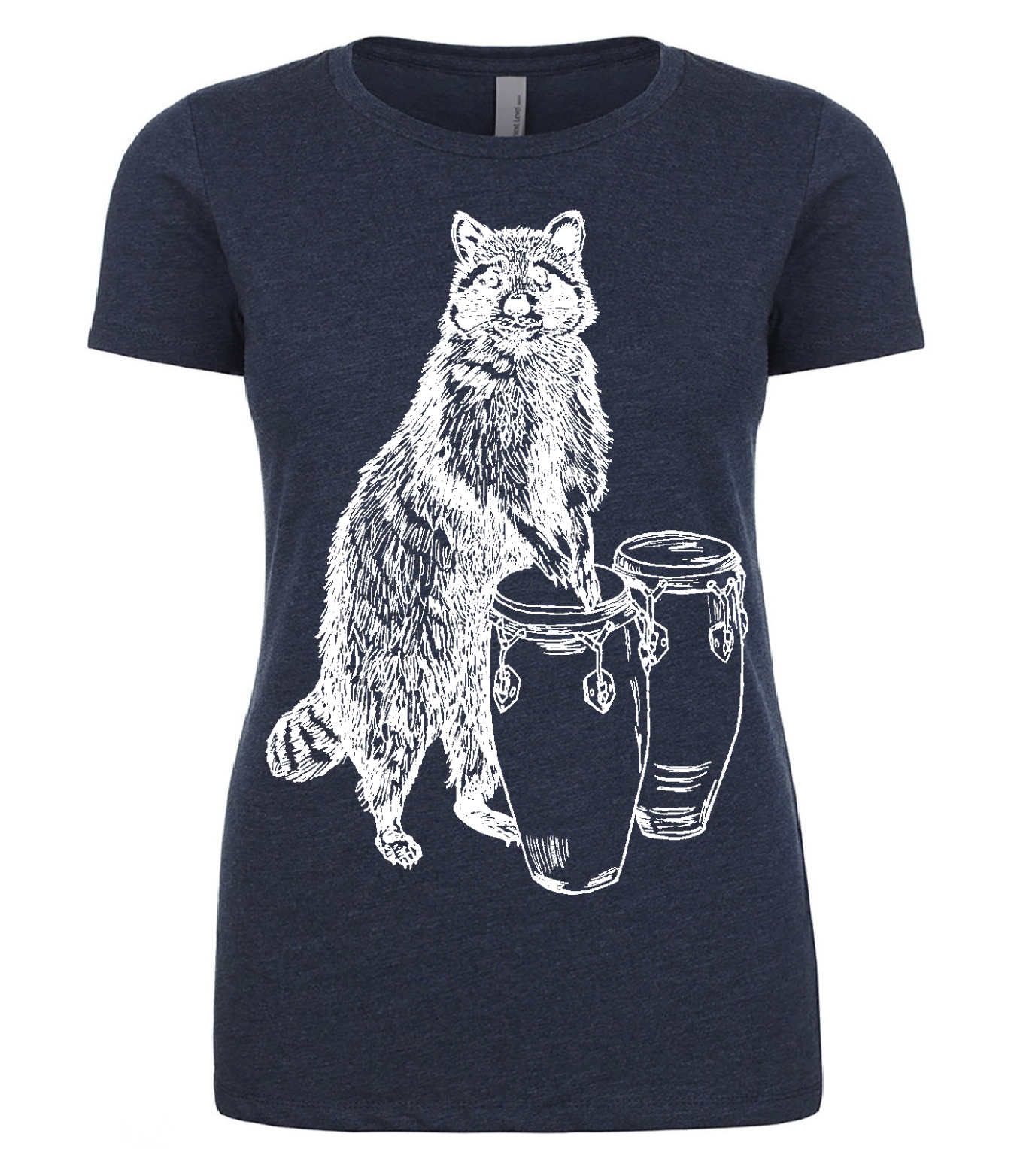 Raccoon Drummer Ladies T Shirt