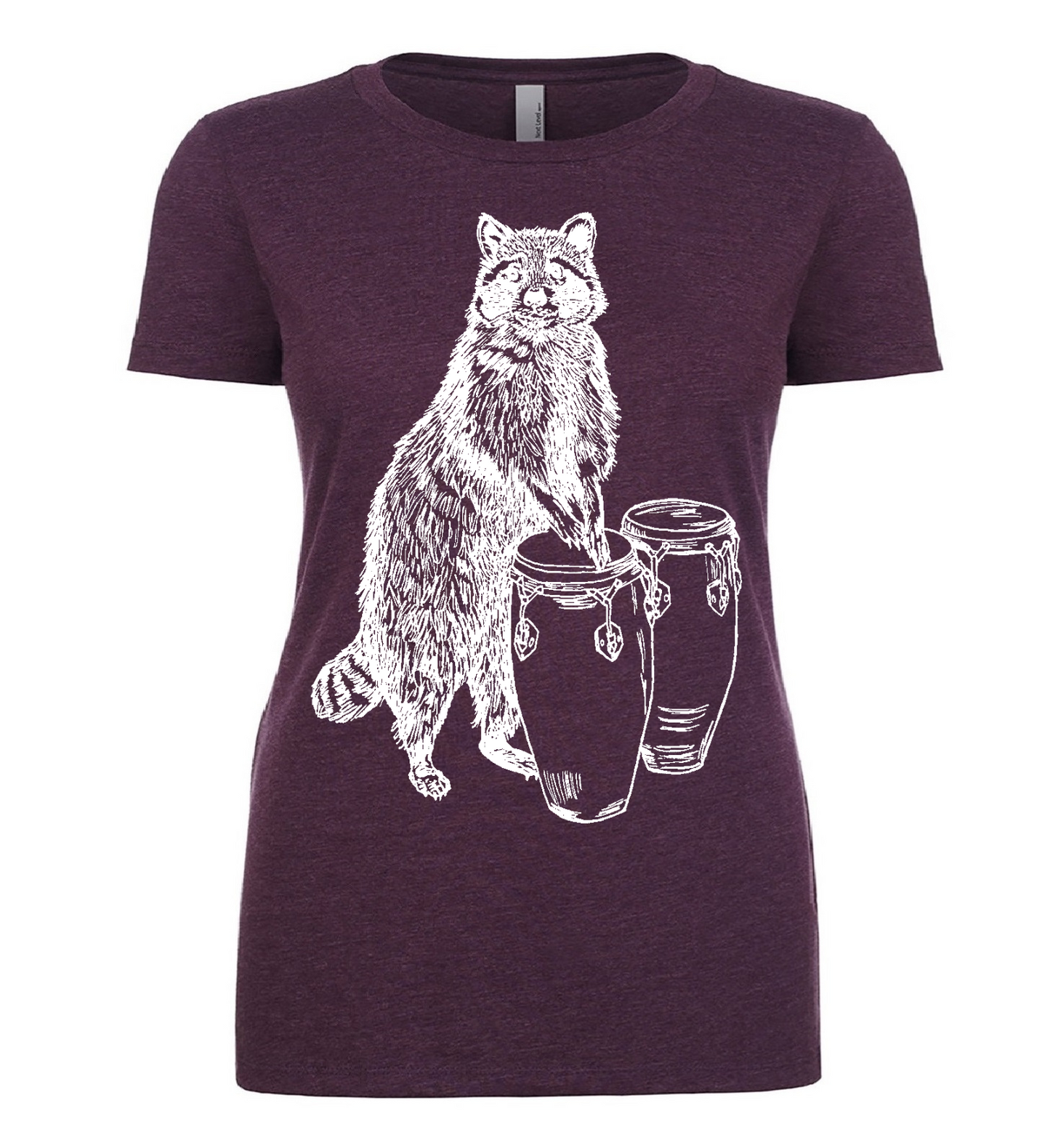 Raccoon Drummer Ladies T Shirt