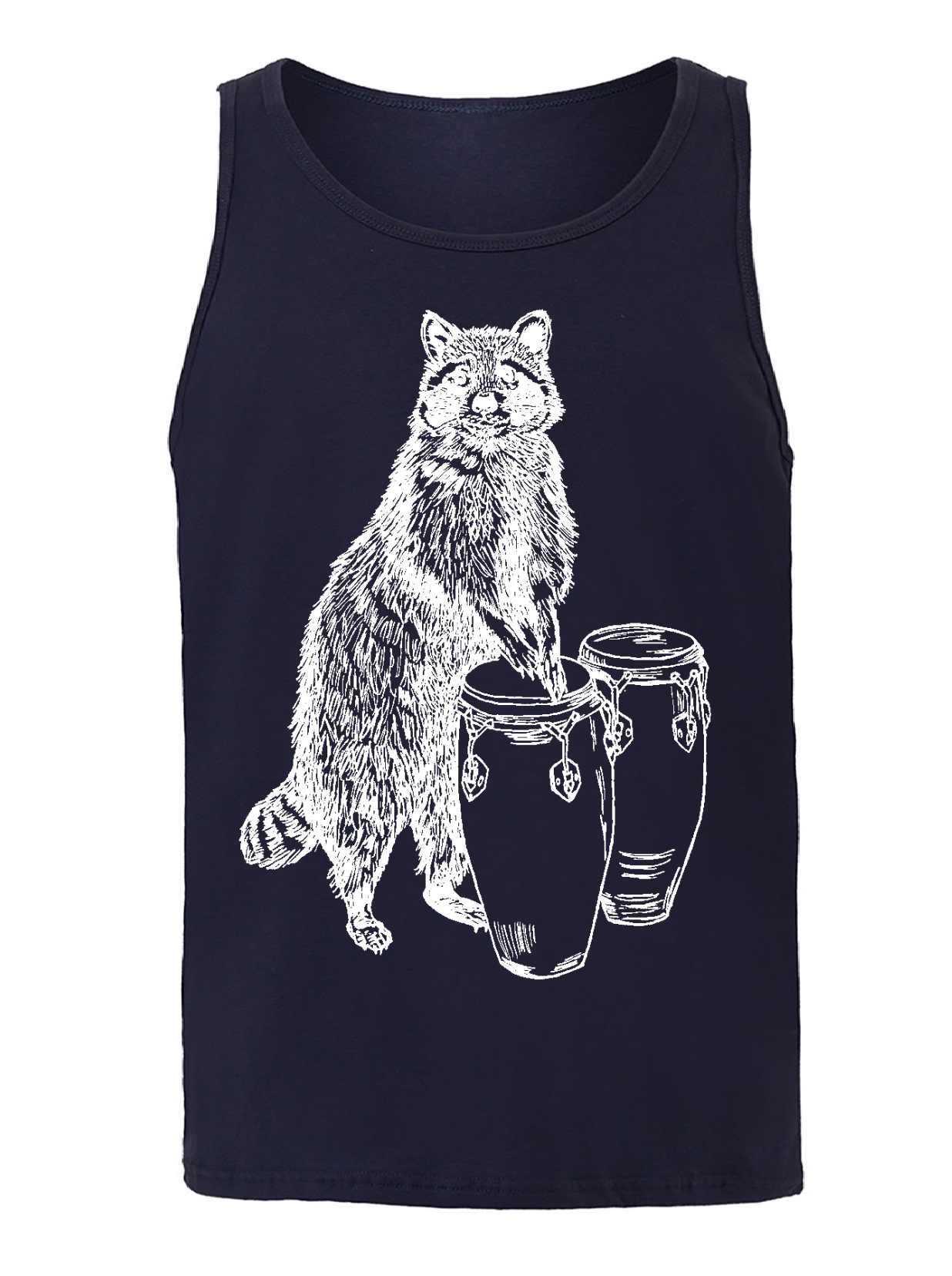 Raccoon Drummer Unisex Tank Top