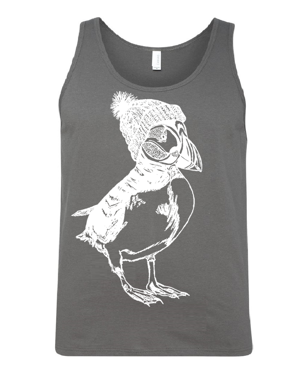 Puffin in a Pom Pom Hat Unisex Tank Top