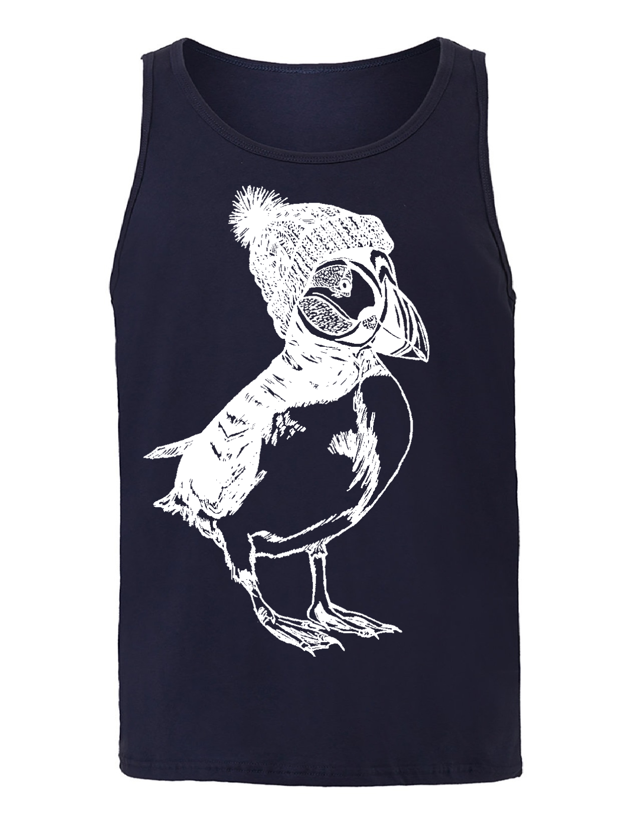 Puffin in a Pom Pom Hat Unisex Tank Top