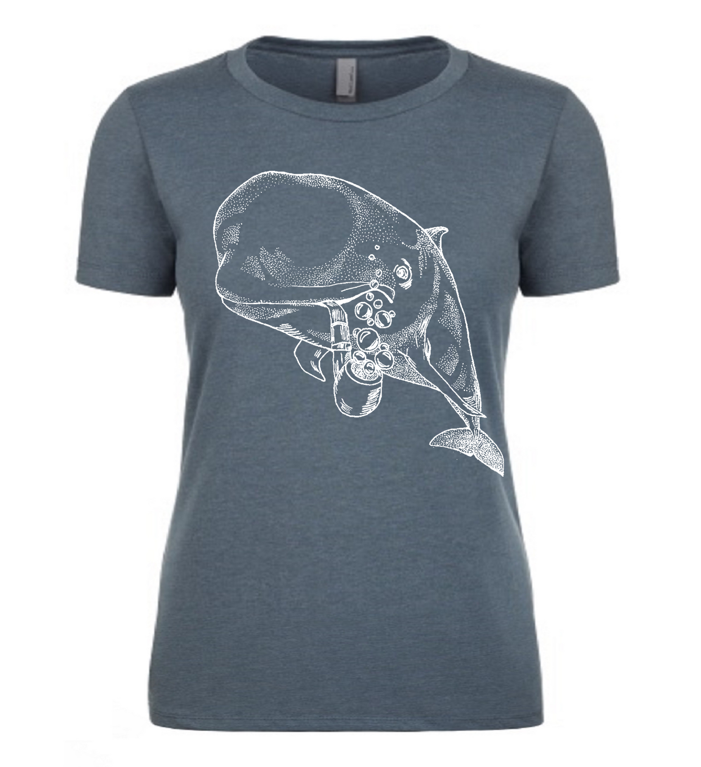 Pilot Whale with a Pipe Ladies T Shirt