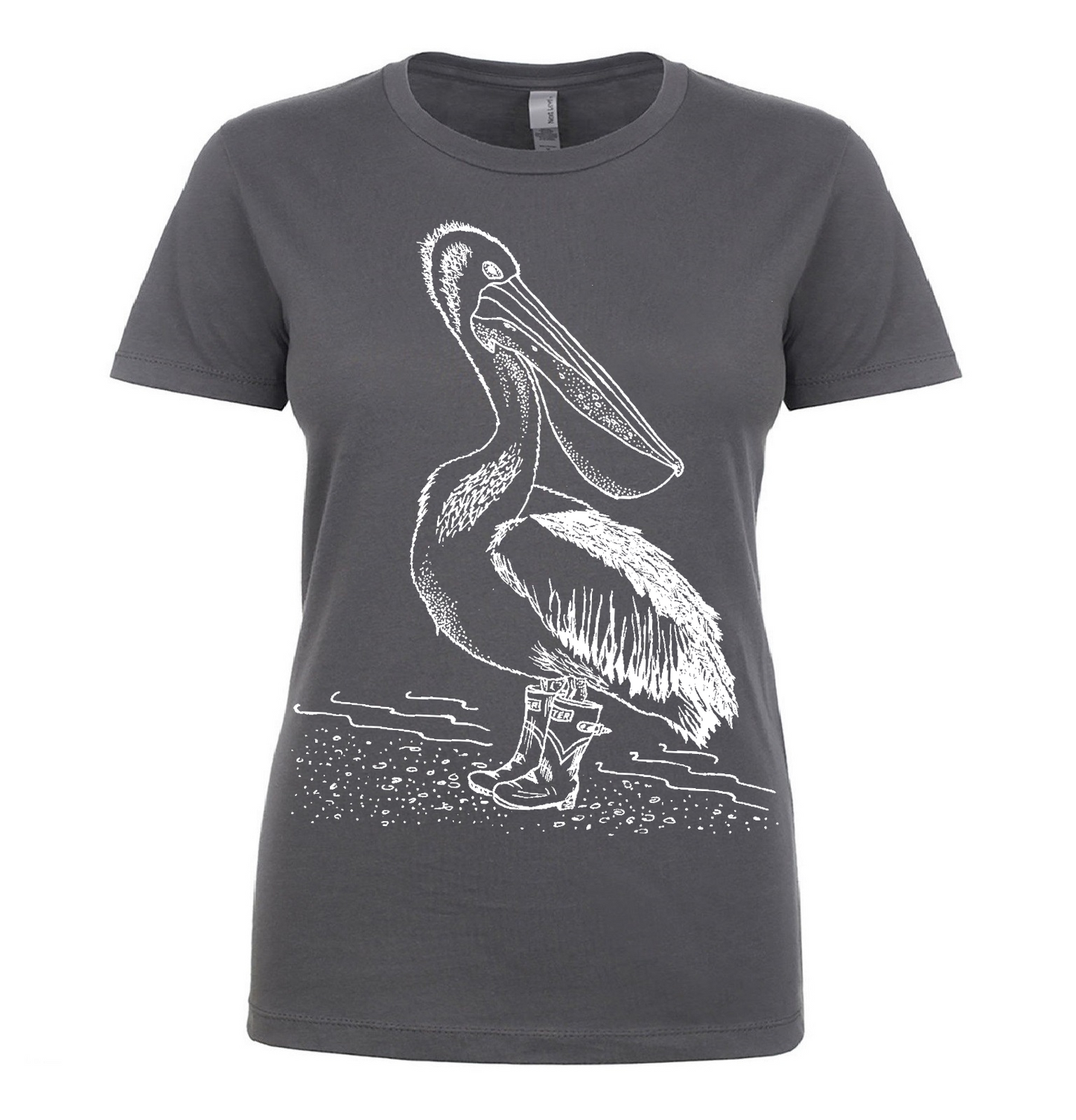Pelican in Rain Boots Ladies T Shirt