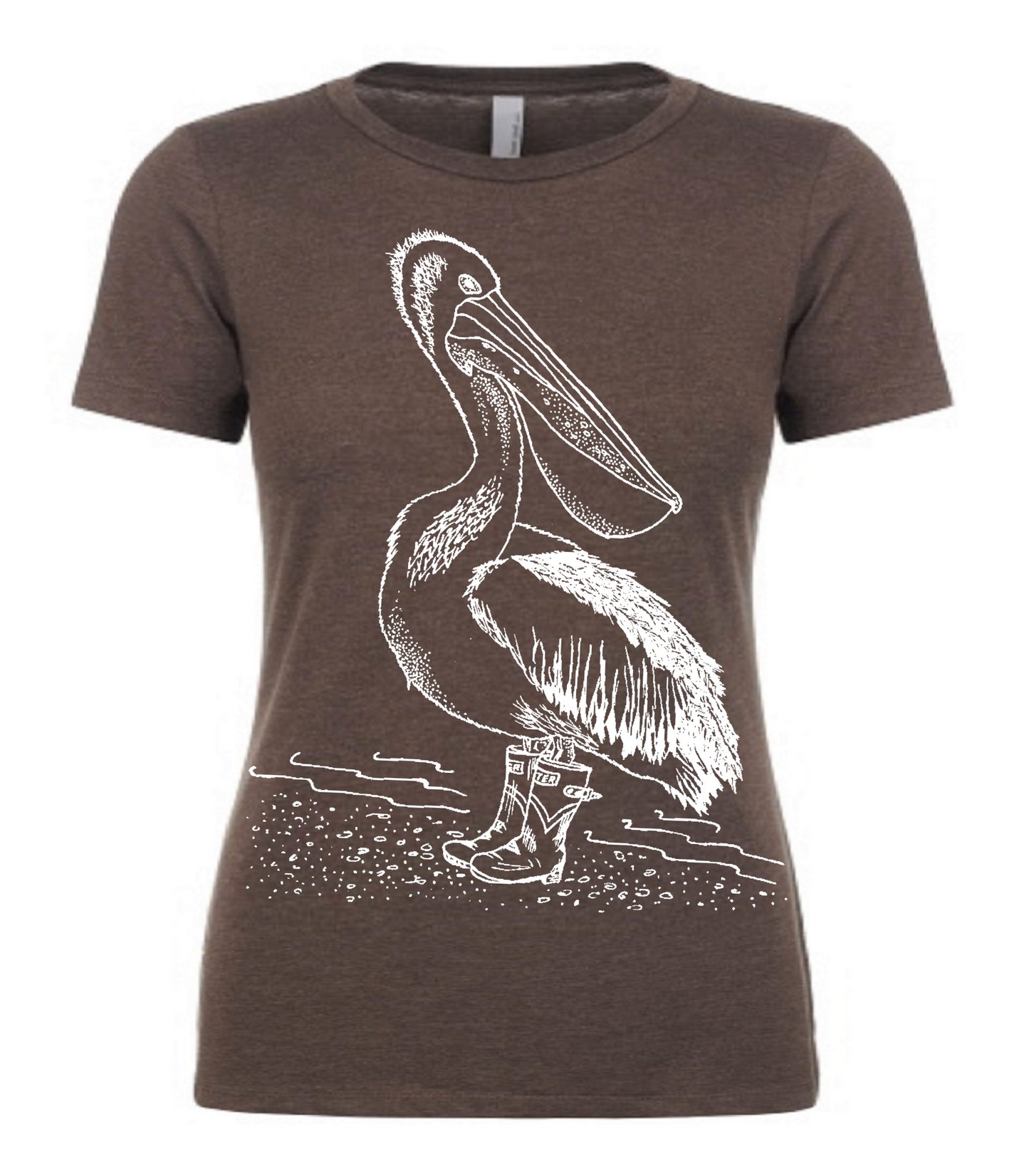 Pelican in Rain Boots Ladies T Shirt