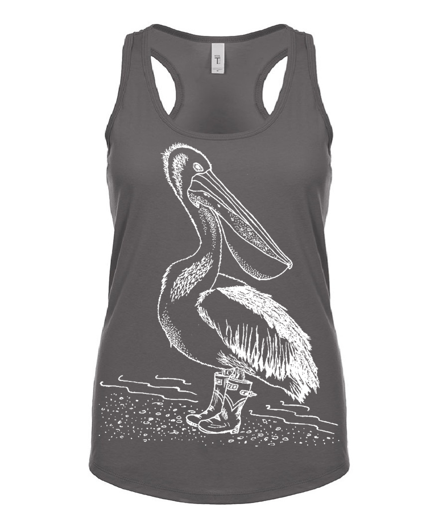 Pelican in Rain Boots Ladies Tank Top