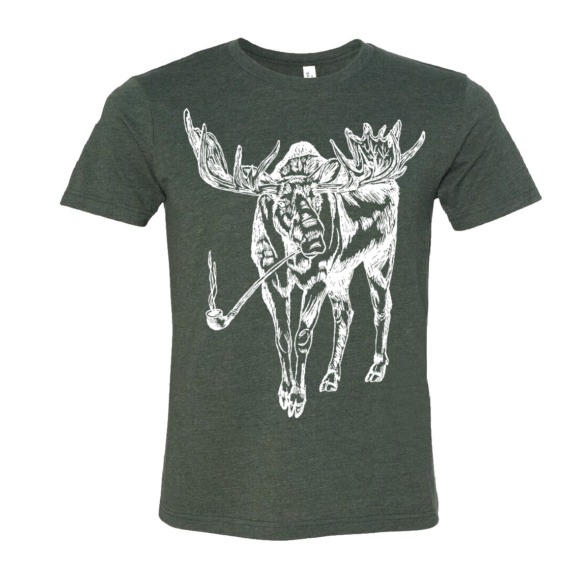 Moose Smoking a Pipe Unisex T Shirt