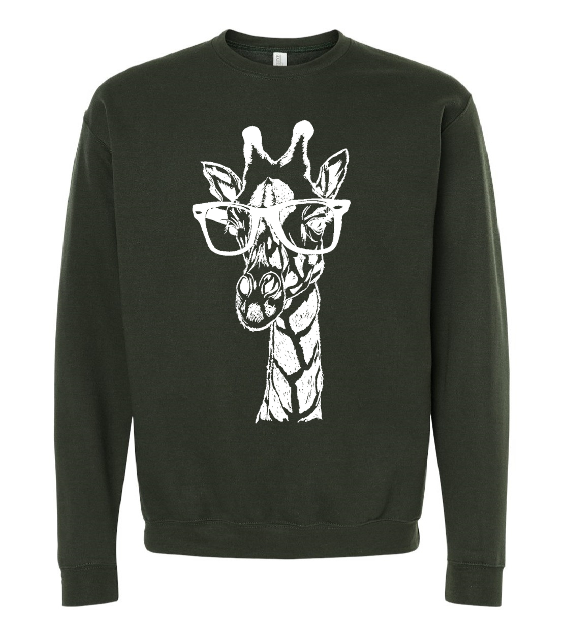 The Original Giraffe with Glasses Unisex Fleece Crewneck