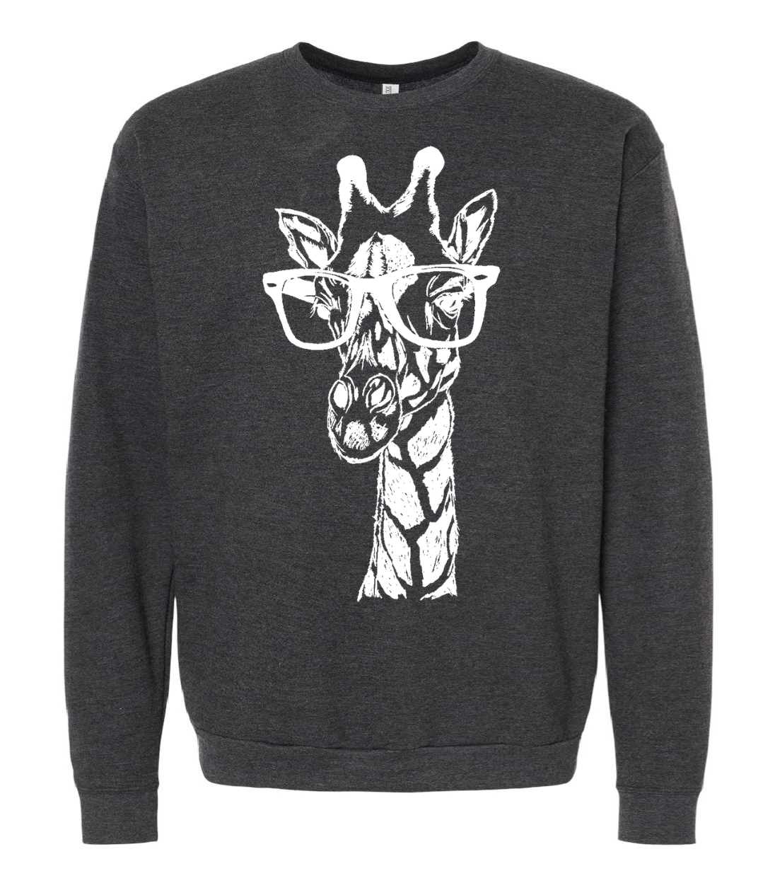 The Original Giraffe with Glasses Unisex Fleece Crewneck