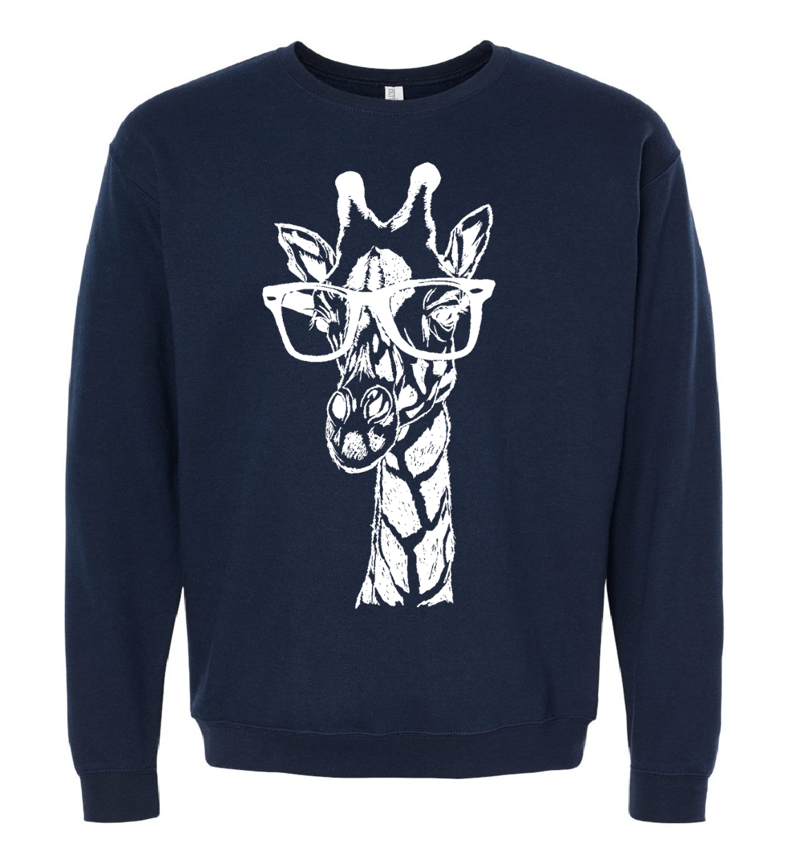 The Original Giraffe with Glasses Unisex Fleece Crewneck