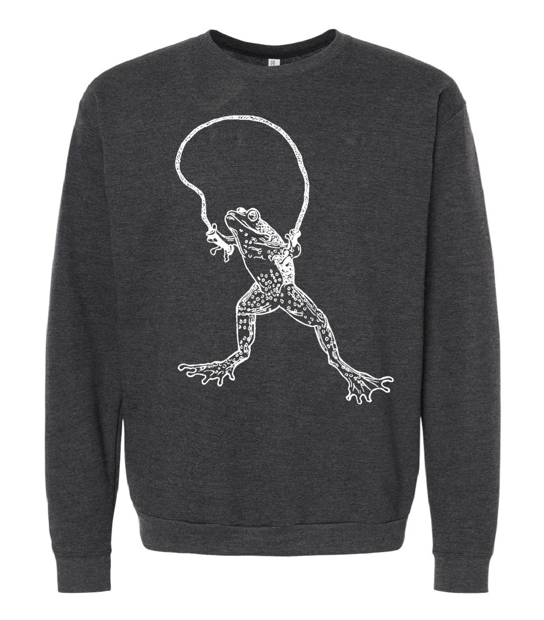 Frog with Jumping Rope Unisex Fleece Crewneck