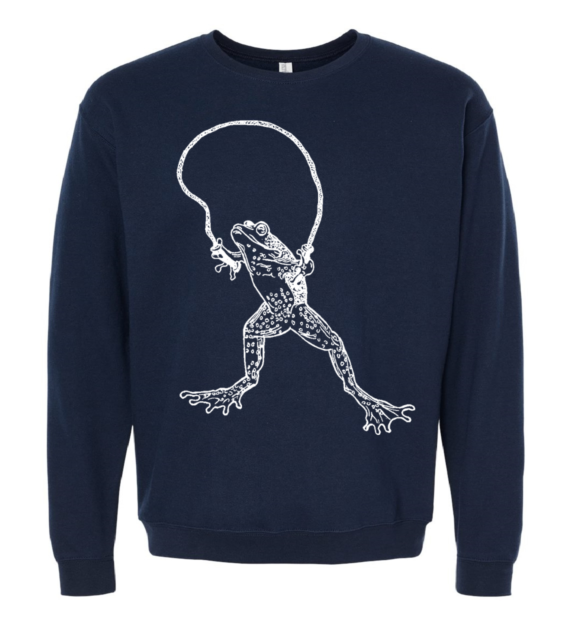 Frog with Jumping Rope Unisex Fleece Crewneck