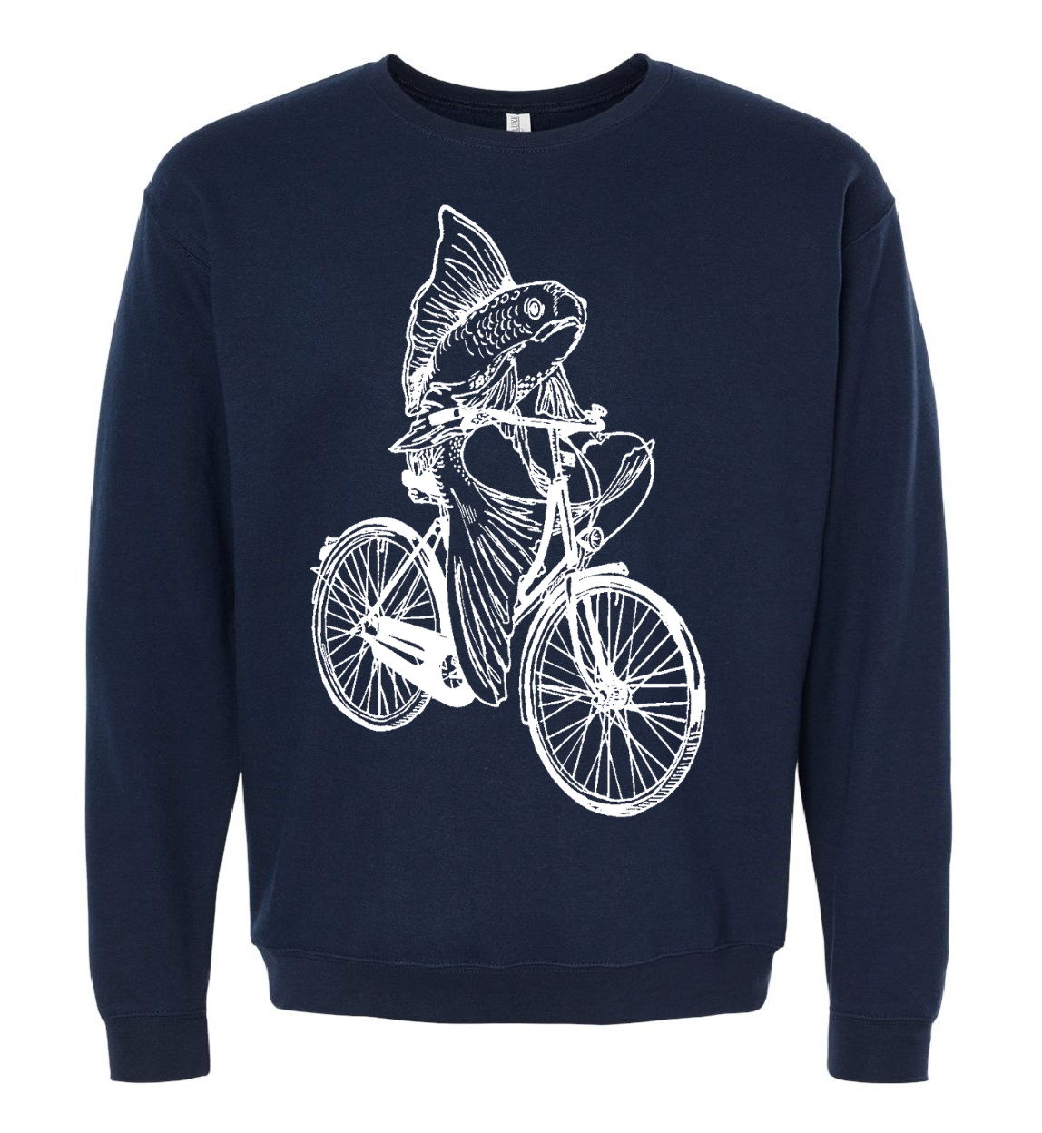 Fish on a Bicycle Unisex Fleece Crewneck