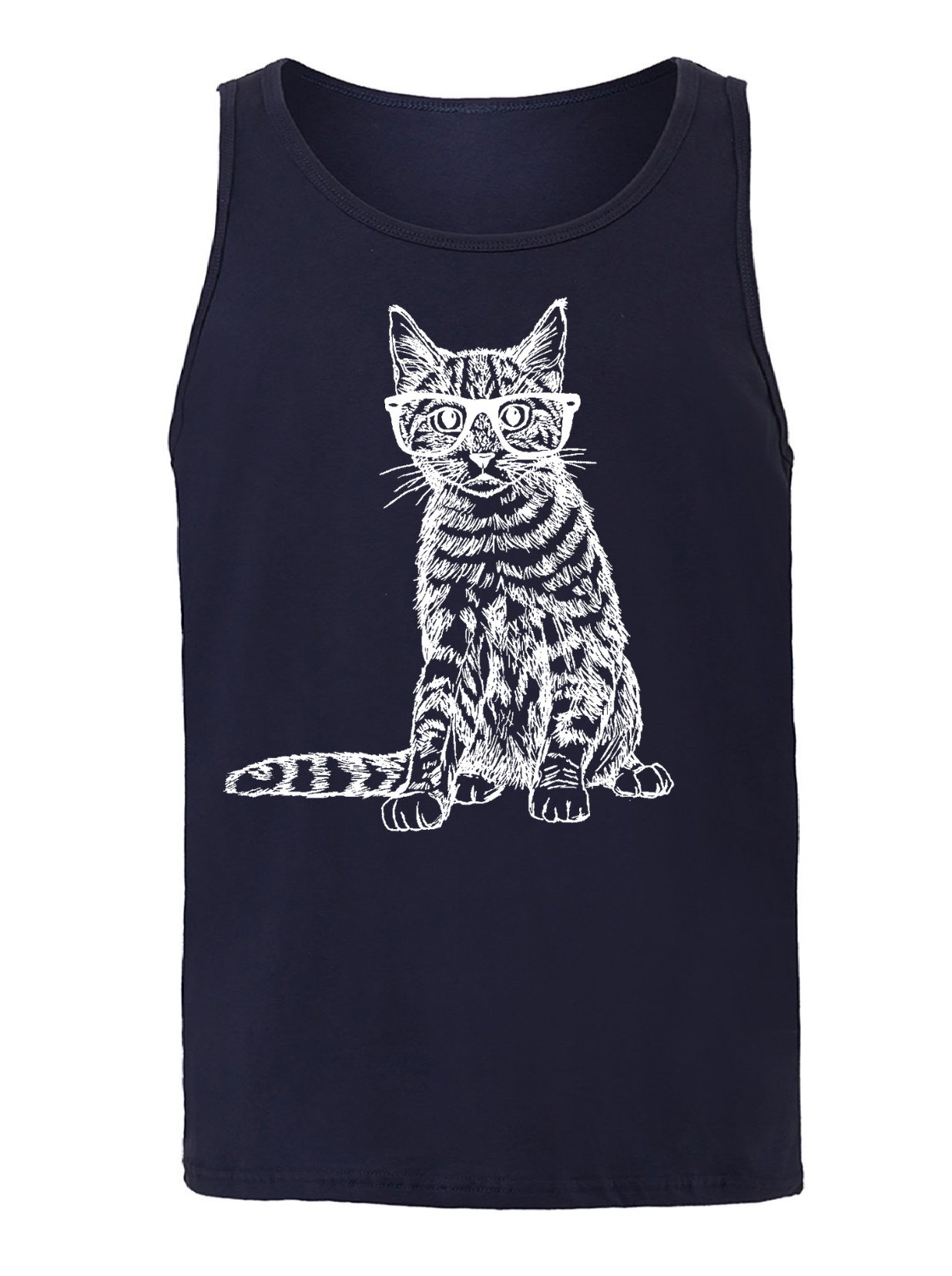 Cat Wearing Glasses Unisex Tank Top