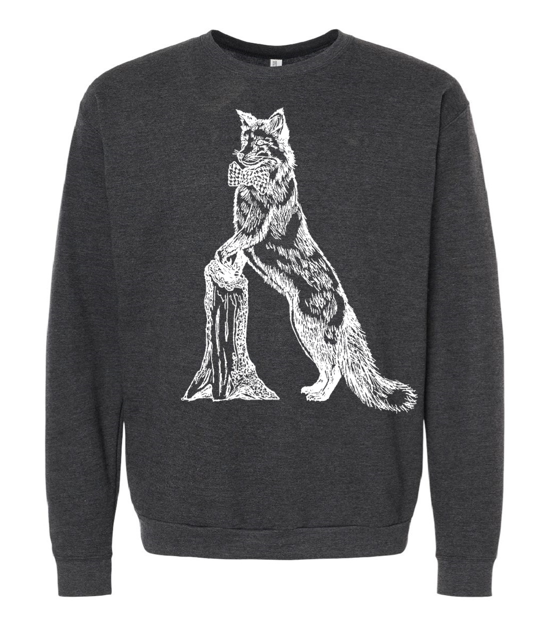 Fox in a Houndstooth Bowtie Unisex Fleece Crewneck